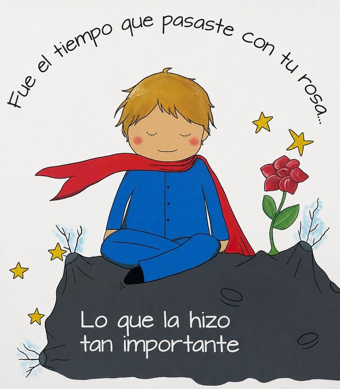 Mural de El Principito del Colegio Norte: 'Fue el tiempo que pasaste con tu rosa... lo que la hizo tan importante'